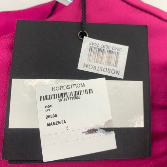 MAC DUGGAL Dress Size 0 Evening Gown Satin NEW Mini Puff Sleeves Pink Purple - Picture 4 of 7